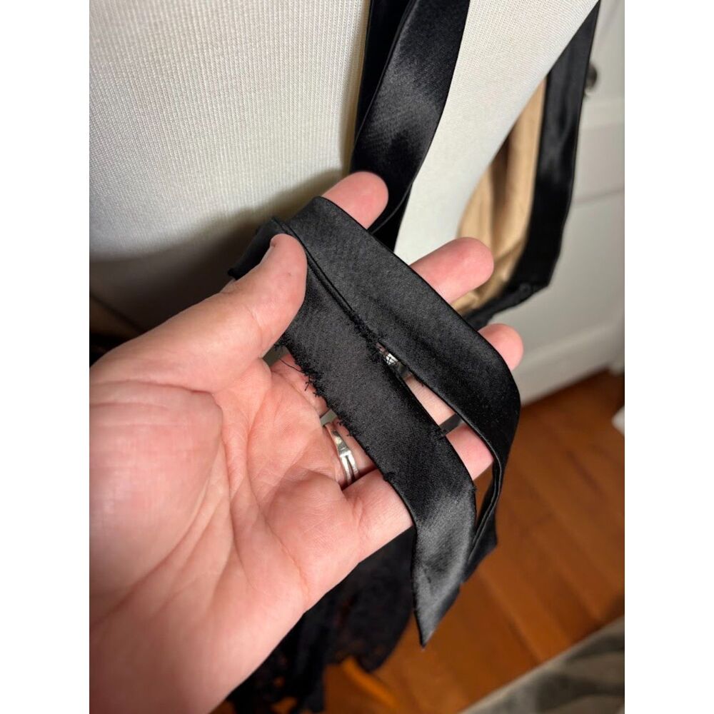 VTG 90s Nicole Bakti Dress Large Black Halter Open Back Dark Romantic Goth Witch - Picture 5 of 6